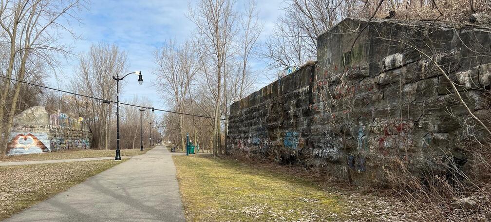 lampposts along the trail