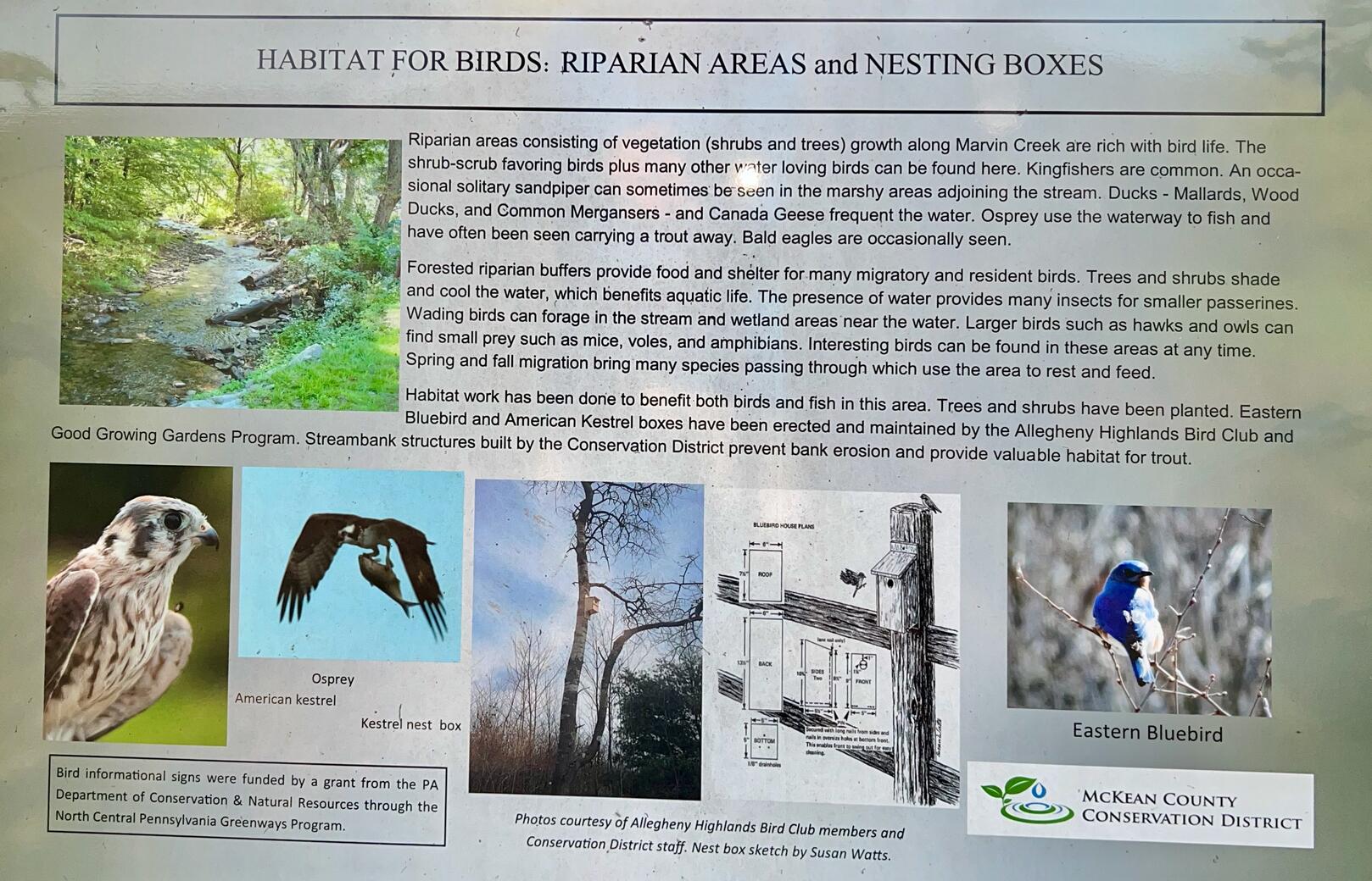 Nature trail sign